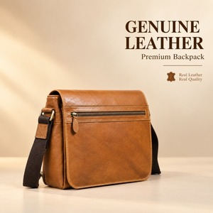 Bolso Mensajero de Cuero Vintage, Bandolera, Maletín para Portátil, Trabajo, Viajes, Unisex, Hecho a Mano, Rústico, Oficina, Uso Diario, Regalo para Hombres - Product Image 1