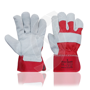 Direct Factory PPE Safety Rigger Working <b>Gloves</b> Goat Grain Leather EN420 Certified Anti-Cut Cotton Lining 10-inch Silicone-free - Product Image 1