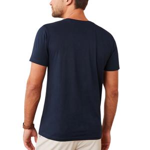 Men Navy Blue Crew Neck Short Sleeve Cotton T Shirt Featuring <b>White</b> Graphic Eagle Bird Wings Silhouette Print Casual Summer <b>Tee</b> - Product Image 2