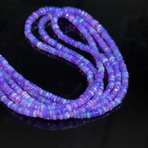 Lavender Ethiopian Opal Faceted Rondelle <b>Beads</b> 3-5mm Lavender Opal <b>Loose</b> <b>Beads</b> in Wholesale Bulk 16 Inch Strand - Product Image 4