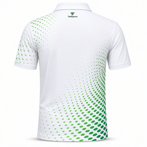 TwillSports T-shirt Homme Blanc Vert Uni à Manches Courtes Écologique Respirant Séchage Rapide Coupe Sportive Longueur Standard Tricoté - Product Image 1
