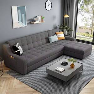 Sofá Cama Inflable en Forma de L de Diseño Europeo, con Espuma, Funda Extraíble, Tejido Ecológico Lavable, Asientos Reclinables, Suave, para Apartamento - Product Image 1