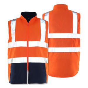 PLAYER'S POINT High Visibility Safety <b>Vest</b> CE/EU Certified Windproof Waterproof Orange Navy Reflective Stripes Zipper Workwear - Product Image 5