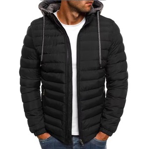 Chaqueta de Invierno para Hombre con Logotipo Personalizado y Envío Rápido, Chaqueta Acolchada Cálida, Cortavientos, Informal, con Capucha y Cierre de Cremallera - Product Image 1