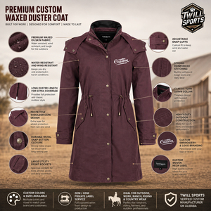 Manteau long imperméable en toile cirée robuste pour femme 2026, style western, pour l'équitation et le ranch - Product Image 5