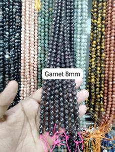 ลูกปัดพลอยโกเมนทรงกลมขนาด 8 มม. สีธรรมชาติ รับรองโดยบุคคลที่สาม BU GEMS รุ่น AB88 สำหรับทำสร้อยคอ - Product Image 6