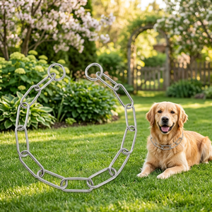 Durable Oval Link Venta al por mayor Choke Dog Chain Collar Collares para mascotas Serie - Product Image 3