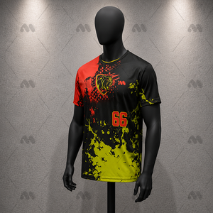 Camiseta Deportiva Personalizada para Hombre, Manga Corta, Cuello Redondo, Tejido de Punto, Secado Rápido, Ropa Deportiva de Equipo, Corte Regular, 120g, 100% Poliéster - Product Image 2