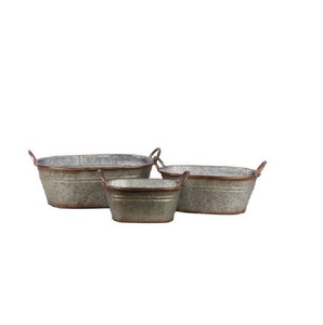 Jardinière ronde en métal galvanisé rustique, best-seller, taille, forme et couleur personnalisables, articles de jardin - Product Image 6