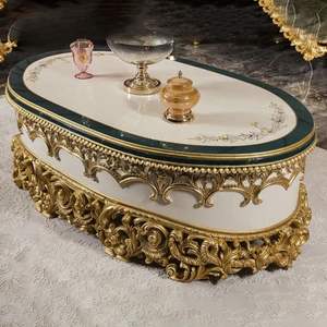 Juego de Sofás Seccionales en Forma de L de Madera Tallada para Hotel de Lujo, Acabado en Oro Antiguo, Estilo Europeo Tradicional, Ecológico y Duradero - Product Image 5