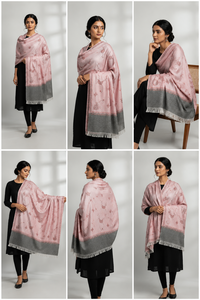 <b>Pink</b> Lightweight Reversible Winter Breathable Floral Pattern Shawl <b>Wrap</b> Women's Islamic Scarf Modest Cover up Eid Prayer Wedding - Product Image 3
