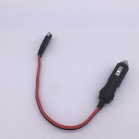 Kabel Harness Sepeda Motor Tahan Air 2 Pin Connector 18 Awg SPT-2 Male Cigarette Plug Kabel Daya Listrik Hitam 300V 610mm