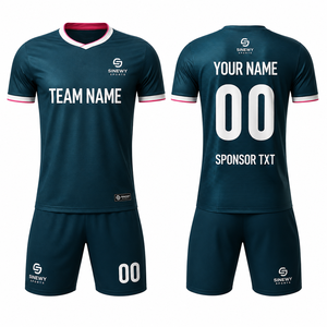 SINEWY SPORTS Custom <b>Soccer</b> Jersey Short Sleeve V-Neck Moisture Wicking Polyester Team Name Number Adult Unisex All Seasons - Product Image 1