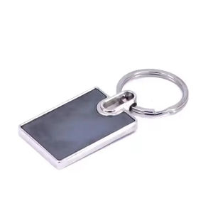 Llavero Metálico Rectangular con Placa de Identificación, Anillo para Llaves Premium para Marca Corporativa, Regalo Promocional en Negro - Product Image 1