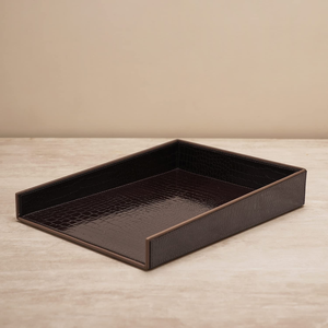 Organisateur de bureau double en cuir de qualité supérieure, plateau de rangement de luxe pour clés, montres, stylos, accessoires et bureau à domicile - Product Image 1
