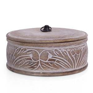 Boîte de rangement pour roti en bois écologique, fabriquée à la main, compatible lave-vaisselle, avec couvercle, pour les chapatis chauds, les traiteurs, les fêtes, les utilisations quotidiennes en cuisine - Product Image 1