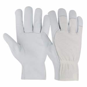 Industrial Cowhide Grain Leather Safety <b>Gloves</b> Elastic Cuff Breathable Anti-Vibration for Construction Abrasion Resistant - Product Image 1