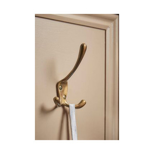 Attache-rideau de luxe en laiton massif, finition or antique, avec embout sphérique, support mural robuste pour rideaux et pompons décoratifs - Product Image 2