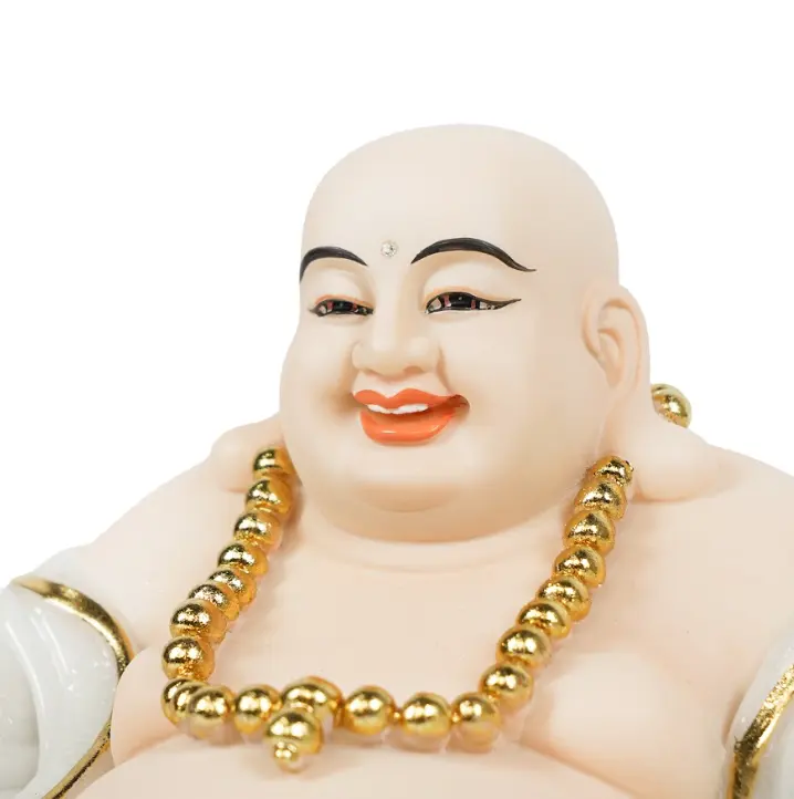 Hadiah dan kerajinan Resin kerajinan Buddha Resin patung putih patung menyesuaikan desain dan warna untuk dekorasi rumah