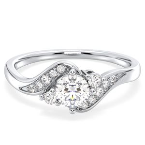 Anillo REYES Elegante de Plata de Ley 925 con Moissanita para Uso Diario, Chapado en Oro de 14K, Regalo de Cumpleaños, Joyería Fina para Mujer - Product Image 1