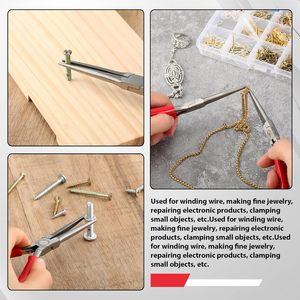 10 Pcs Stainless Steel Mini Needle Nose <b>Pliers</b> <b>Set</b> 6 Inch Long Tip Precision Tool for Jewelry Making Wire Wrapping DIY - Product Image 4