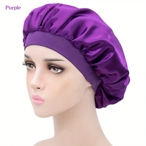 Bonnet unisexe tendance couleur unie, chapeau de nuit en satin de soie lisse à bord étroit et élastique, pour le quotidien, la maison, les loisirs et le sommeil, toutes saisons - Product Image 1