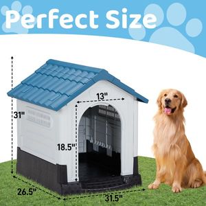 33-Inch Large Plastic Insulated Pet House with Elevated Floor Indoor Outdoor Doghouse with Air Vents & Water Resistant Features - Product Image 4