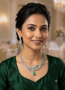Fancy Collection High Quality Gold Plated Latest Designed Geometric Kundan Imitation Pearl Necklace Earring <b>Set</b> Women's Jewelry - Product Image 4