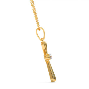 Collier à chaîne avec accent en losange côtelé et rainuré - Product Image 3