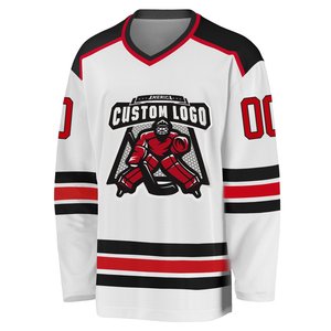 Custom Design Ice Hockey Uniform Manufacturer High-quality Polyester Sublimation Printing White & Red Team Sports Wear - Product Image 2