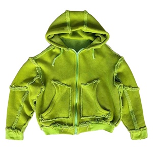 เสื้อฮู้ดดี้ผู้ชายสีพื้น สไตล์สตรีทแวร์สุดฮิต ดีไซน์ขาดๆ แบบดิสเทรสทั่วตัว - Product Image 1