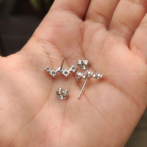 Immaculate White <b>Gold</b> <b>Screw</b> <b>Back</b> Lab Grown Diamond Flower Shaped Stud <b>Earrings</b> 0.85 TCW 950 Platinum Gifts - Product Image 4