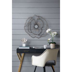 Set di 3 fiori di metallo decorazione della parete elegante scultura floreale per il portico o ingresso corridoio ingresso accenti della parete di transizione - Product Image 2
