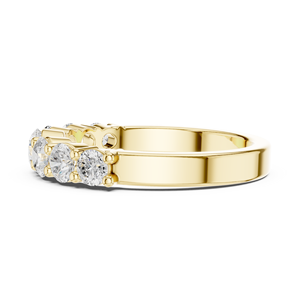 Bague de fiançailles et de mariage classique demi-bague plaquée or avec diamant de laboratoire rond taille brillant pour femme Satvik Ratna - Product Image 2