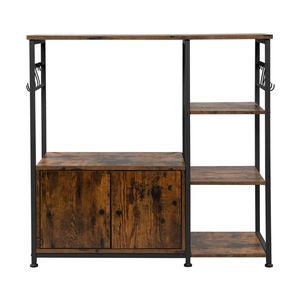 Scaffale da Cucina Multifunzionale a 4 Livelli con 8 Ganci, Supporto per Microonde e Forno, Organizzatore Pratico per Armadio - Product Image 4