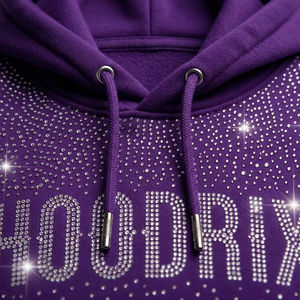 เสื้อฮู้ดดี้ปักลายเพชรแบบขายส่ง รับทำตามสั่ง งานปักแบบ Hotfix เสื้อผ้ากีฬา แฟชั่นสตรีทแวร์ สั่งซื้อจำนวนมากได้ MOQ ต่ำ รับทำโลโก้ ODM - Product Image 6