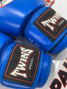 Nuevos Guantes de Boxeo Twins Blue Muay Thai con Cierre de Velcro, 100% Cuero Vacuno - Product Image 6