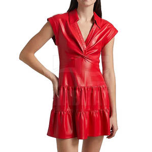 Vestido de Cuero Genuino para Mujer, Venta de Fábrica con Logotipo Personalizado, Tela Suave y Transpirable, Perfecto para Ocasiones Formales - Product Image 2