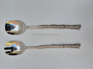 Juego de Cuchara y Tenedor de Acero Inoxidable Moderno, Mango Largo, Plateado, Ecológico, Acabado Elegante, para el Hogar, Comedor, Cocina, Restaurante - Product Image 4
