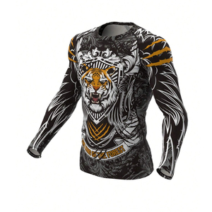 Camiseta de Compresión Tiger para Hombre, Manga Larga, para MMA, Rashguard, Gimnasio, Entrenamiento Atlético - Product Image 1