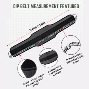 Custom Logo Heavy Duty Neoprene Dipping <b>Belt</b> EVA Material Gym Gear Dip <b>Belt</b> with Pull <b>Chain</b> Fitness Wholesale Bulk Supply - Product Image 3