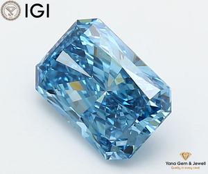 เพชรทรงเรเดียนต์ 2.00 กะรัต ผลิตในห้องปฏิบัติการด้วยวิธี CVD ได้รับการรับรองจาก IGI สีฟ้าสดใสแฟนซี ความสะอาดระดับ VVS2 เหมาะสำหรับใส่แหวน - Product Image 6