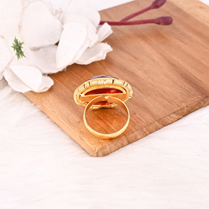 Red Garnet Hydro Gemstone <b>Ring</b> Handmade <b>Adjustable</b> Fashion <b>Ring</b> for Women - Product Image 4