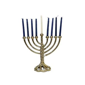 Menorah de Aluminio y Latón, Diseñada para una Decoración Duradera del Hogar, para Días Festivos Religiosos, Incluyendo Navidad y Pascua - Product Image 1