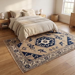 Alfombra de Lana Oushak Hecha a Mano con Diseño Navajo Clásico, Antideslizante, de Pelo Corto y Grosor Medio para Sala de Estar, Hotel, Venta al Por Mayor - Product Image 2