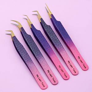 Pinzas para Pestañas con Punta de Fibra, Pinzas para Pestañas de Acero Inoxidable Japonés, Herramientas para Pestañas, Pinzas para Extensión de Pestañas para Salón de Belleza - Product Image 3