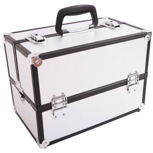 Valigetta SM 2083 in Lega di Alluminio Argento, Organizzatore per Gioielli Ecologico e Resistente con Manico, Valigetta Cosmetica Impermeabile - Product Image 1