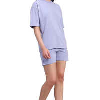Compre Ahora al por Mayor Conjunto de Dos Piezas para Mujer en Tela de Buena Calidad, Top y Short Estampados Extra Grandes, Ideales para Uso Diario