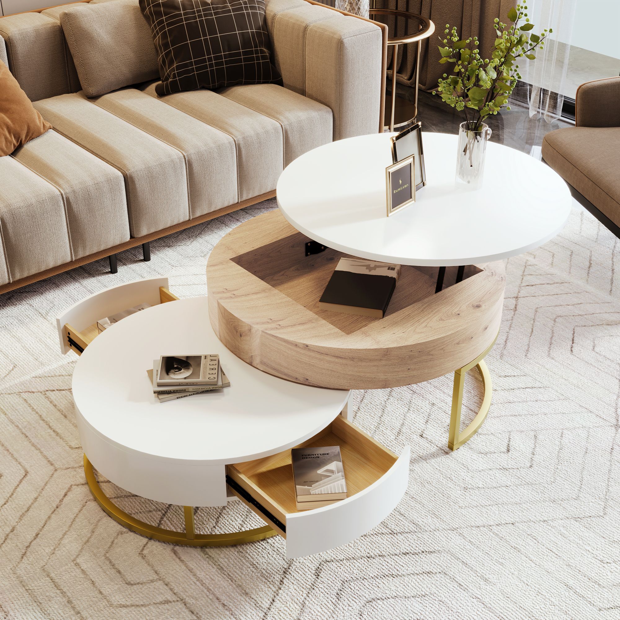 Roble Madera Natural + Color Blanco Antiguo