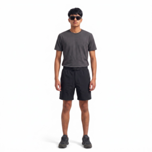 Custom Mens Utility Techwear <b>Shorts</b> Reflective Sashiko Embroidered Waterproof Ripstop Nylon OEM Activewear - Product Image 1